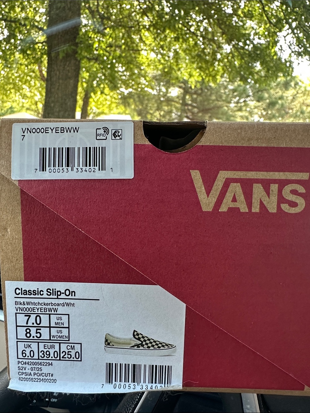 Vans Classic Slip-On Checkerboard Black & White Women’s Sneakers